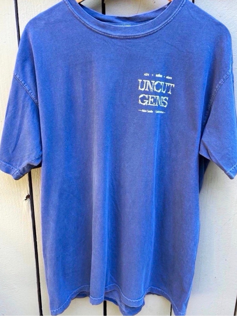 Uncut Gems Official A24 Cast Tee Blue Tee Short Sleeve - L